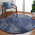 SAFAVIEH Adirondack Collection 6 Round Navy/Ivory ADR109N Oriental Distressed Non-Shedding Entryway Foyer Living Room Bedroom K
