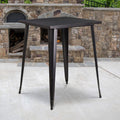 EMMA + OLIVER Commercial Grade 31.5 Square Black-Gold Metal Indoor-Outdoor Bar Height Table
