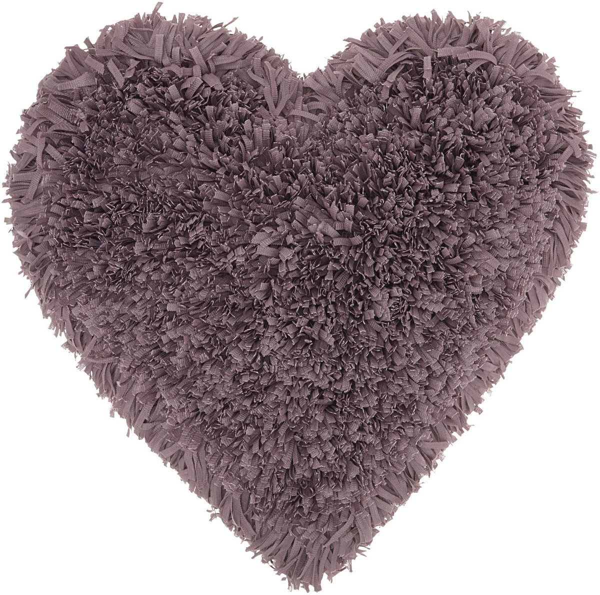 HomeRoots Lavender Polyester Heart Shaped Lavendar Shag Accent Pillow