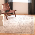 SAFAVIEH Tulum Collection 3 Square Ivory/Grey TUL264A Moroccan Boho Distressed Non-Shedding Living Room Bedroom Accent Rug