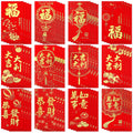Upins Chinese New Year Red Envelopes 2025, 48Pcs Lucky Hong Bao Money Red Envelopes Lunar Traditional Red Packets Envelopes For