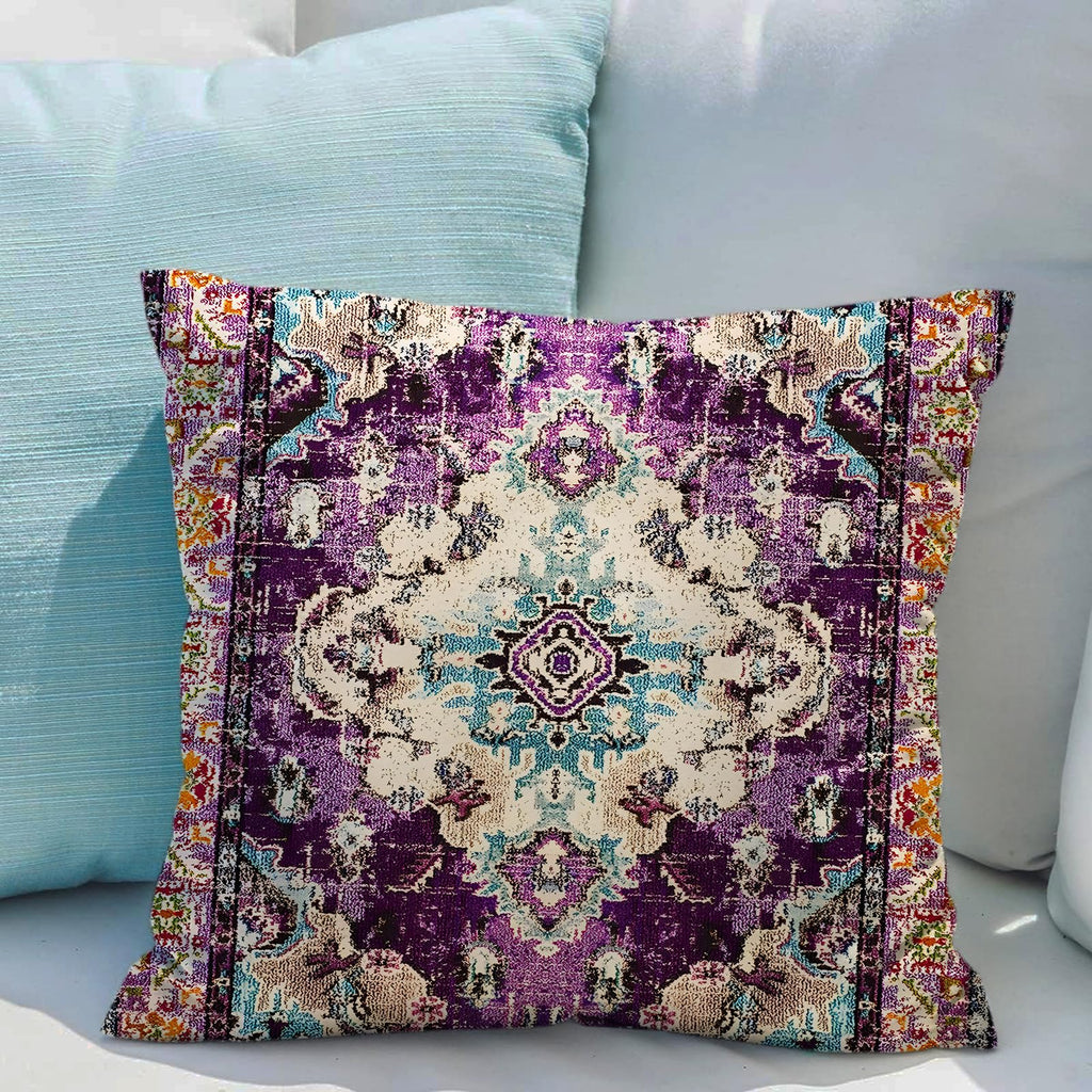 Snycler Boho Throw Pillow Covers 24X24 Inch Set Of 2 Boho Rug Carpet Double Sided Pattern Cotton Soft Pillow Case Cushion Cover