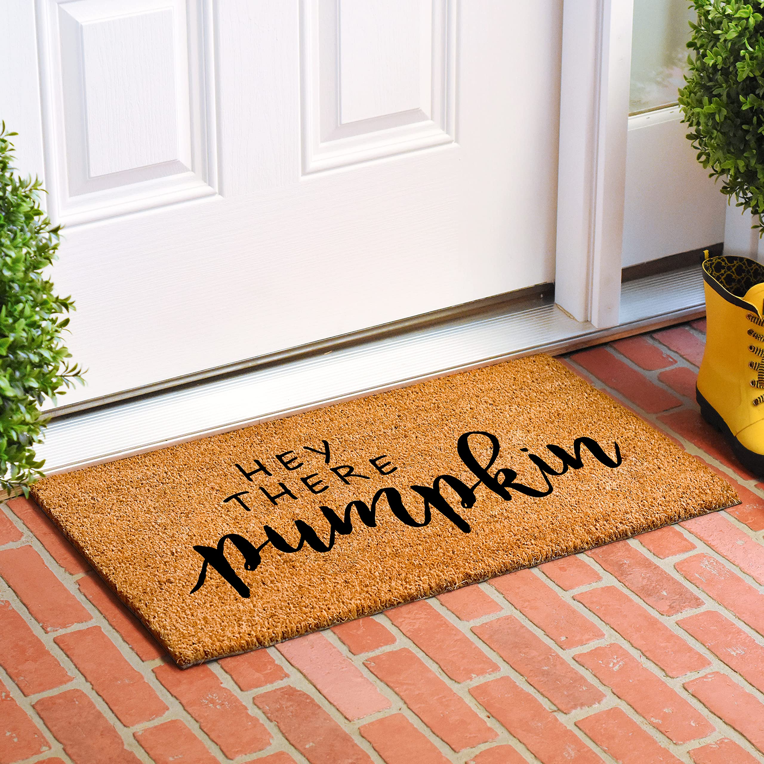 Calloway Mills Hey There Pumpkin Doormat (Tan/Black, 17' X 29')