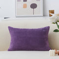 Home Brilliant 12X20 Pillow Cover Lumbar For Toddler Soft Striped Corduroy Rectangle Throw Pillow Covers For Sofa Bed Chair, 12