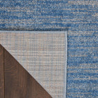 Nourison Essentials Solid Indoor/Outdoor Blue/Grey 2'2' X 16 Area Rug, Easy Cleaning, Non Shedding, Bed Room, Living Room, Dining Room, Deck, Patio, Backyard (2X16)