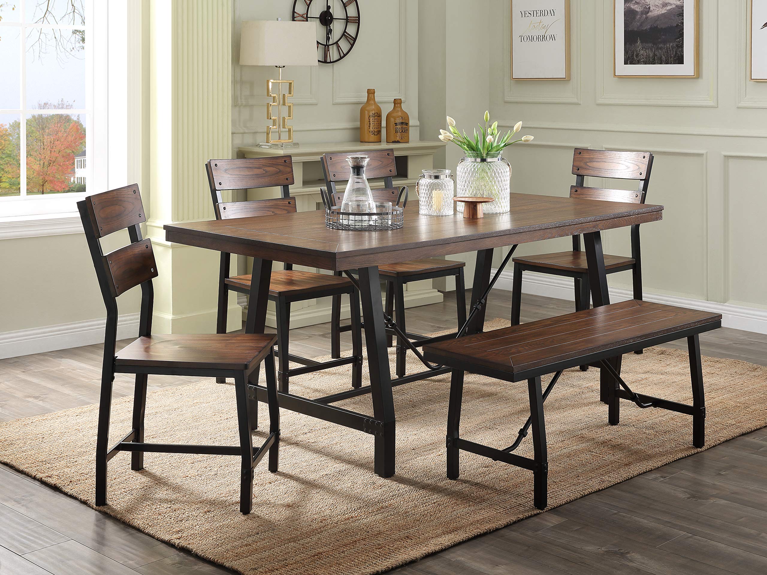 Acme Mariatu Rectangular Wooden Dining Table in Oak