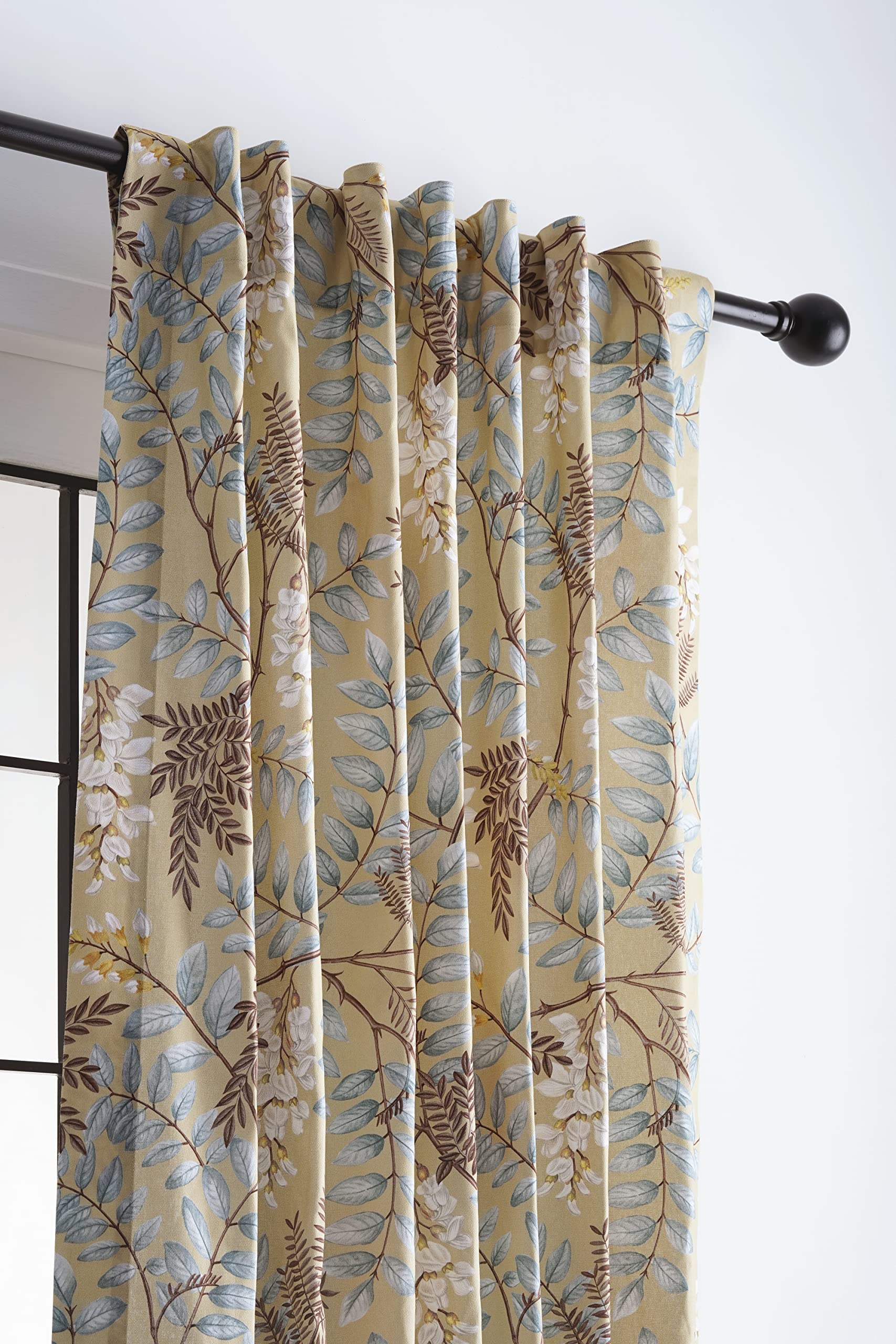 Maison D' Hermine 100% Cotton Curtain Feuillage Light Ecru One Panel Curtain For Living Rooms Bedrooms Offices Tailored With A R