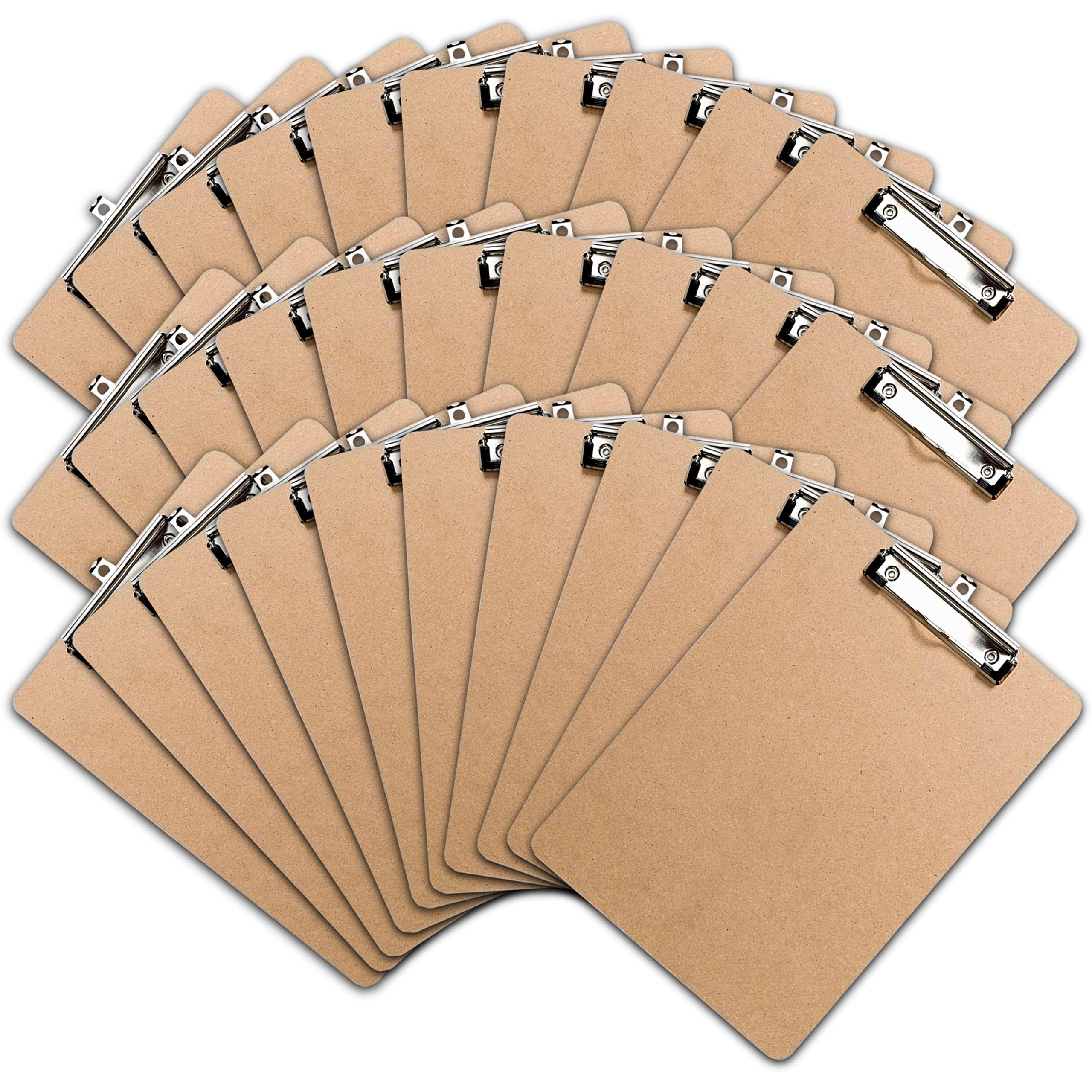 Office Solutions Direct Clipboards With Low Profile Clip (Set Of 30) - Wood Clipboards Bulk 30 Pack, Heavy Duty Clipboard, Bulk