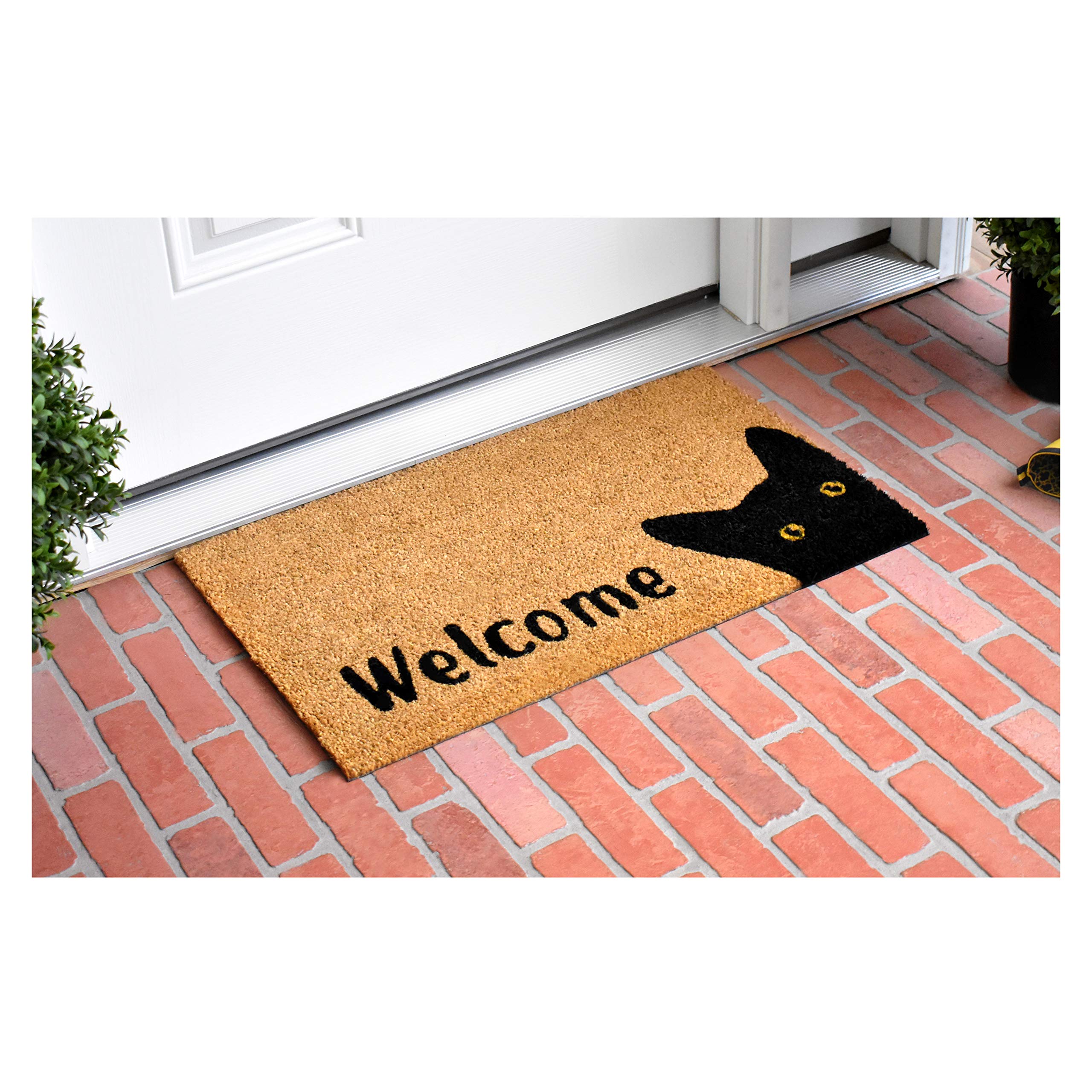 Calloway Mills Az105001729 Kitty Korner Doormat, 17' X 29', Natural/Black