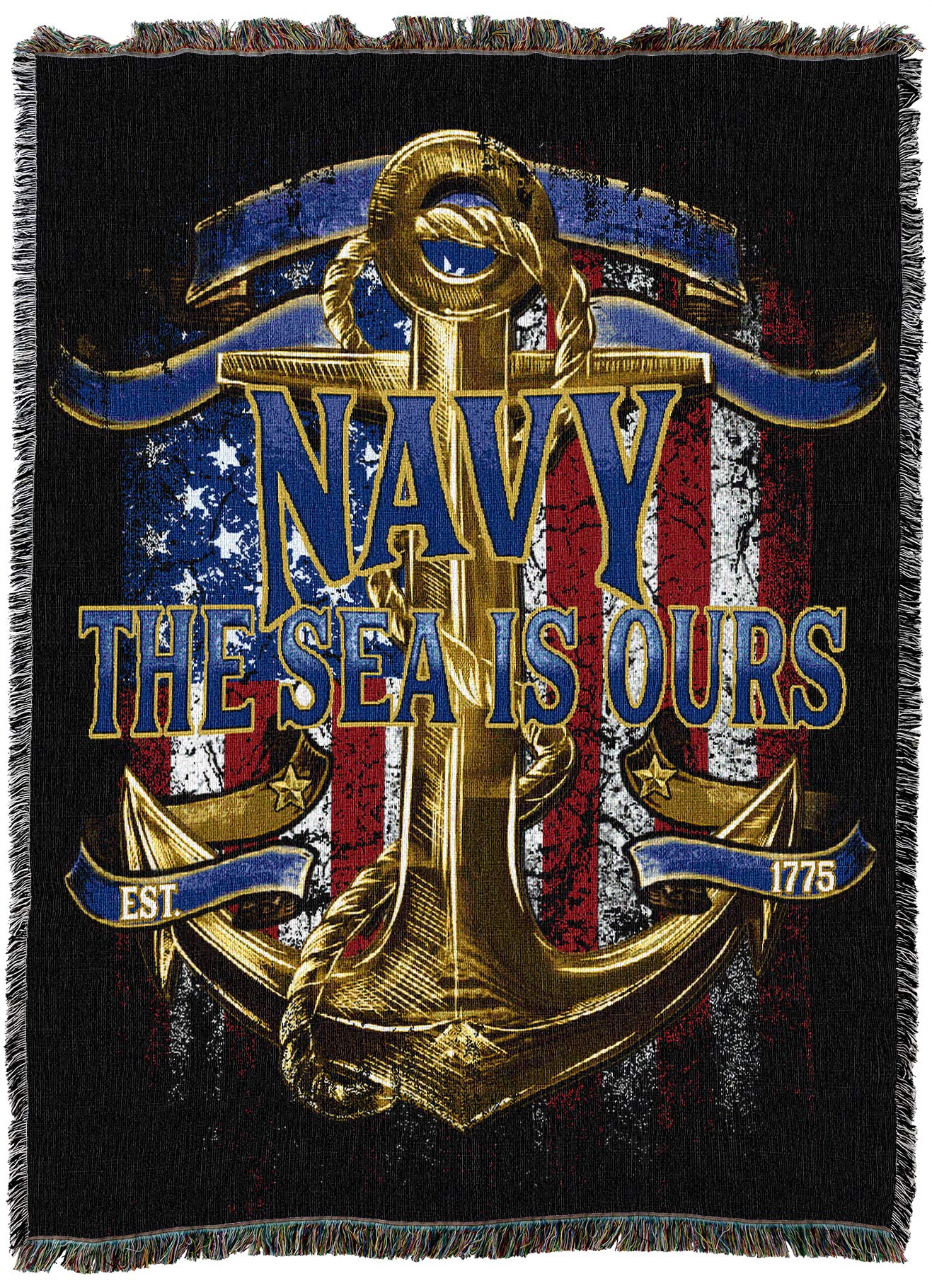 Pure Country Weavers Pcw - Us Navy The Sea Is Ours Xl Blanket - Gift Military Tapestry Throw Woven From Cotton - Made In The Usa