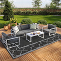 Genimo 9' X 18' Outdoor Rug Waterproof For Patio, Foldable Reversible Plastic Straw Area Rugs Mat For Rv Decor, Outside Carpet F