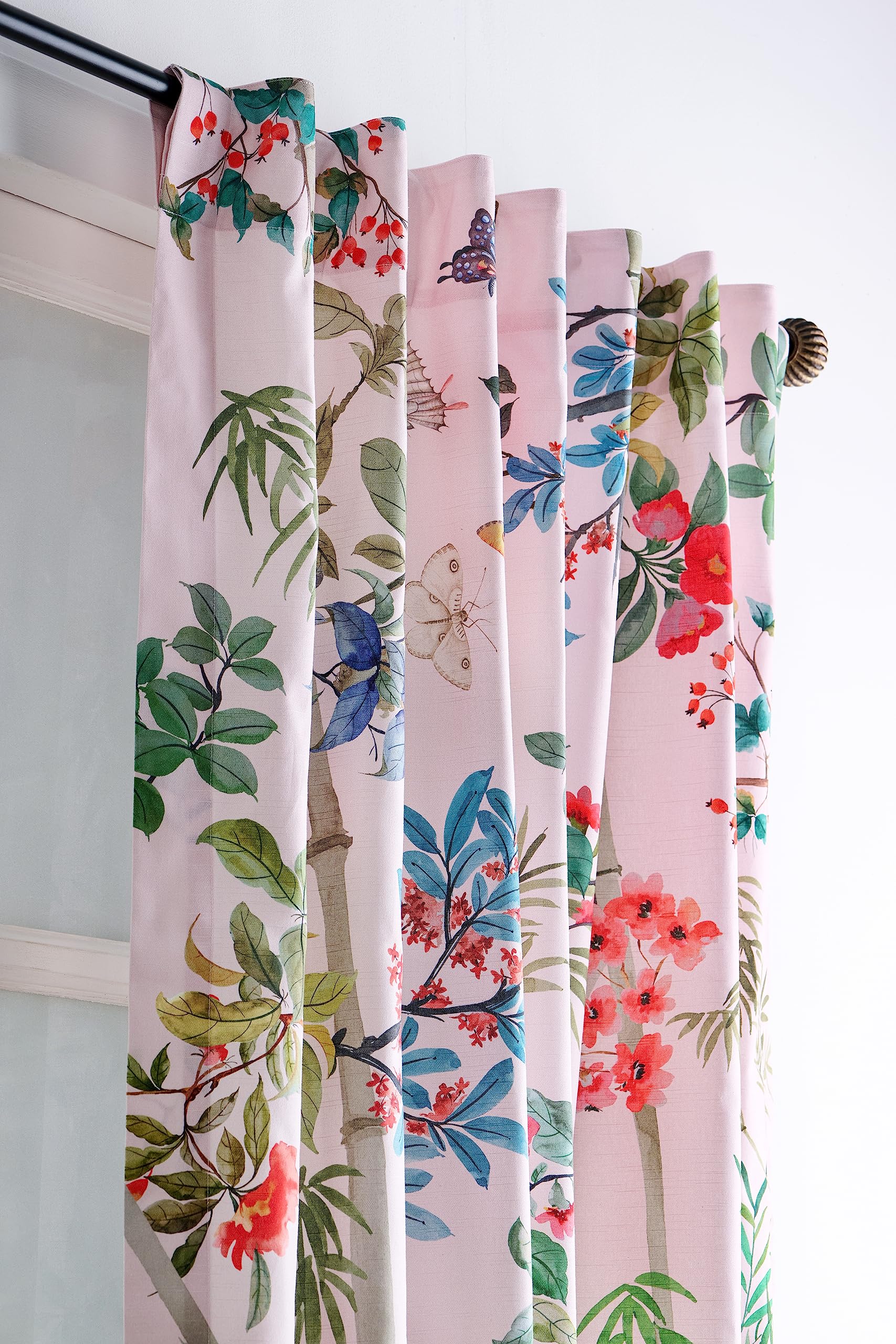 Maison D' Hermine 100% Cotton Curtain Bamboo Peach One Panel Curtains For Living Rooms Bedrooms Offices Tailored With A Rod Pock