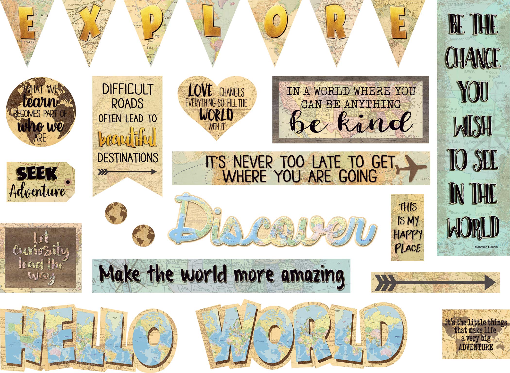 Teacher Created Resources Travel The Map Mini Bulletin Board Tcr8624)