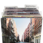 OrigoDeco Transparent Acrylic Vinyl Record Dividers - Set of 10 A-Z Genre, ERA, BPM, Writable for 12 Vinyl Records, Horizontal & Vertical
