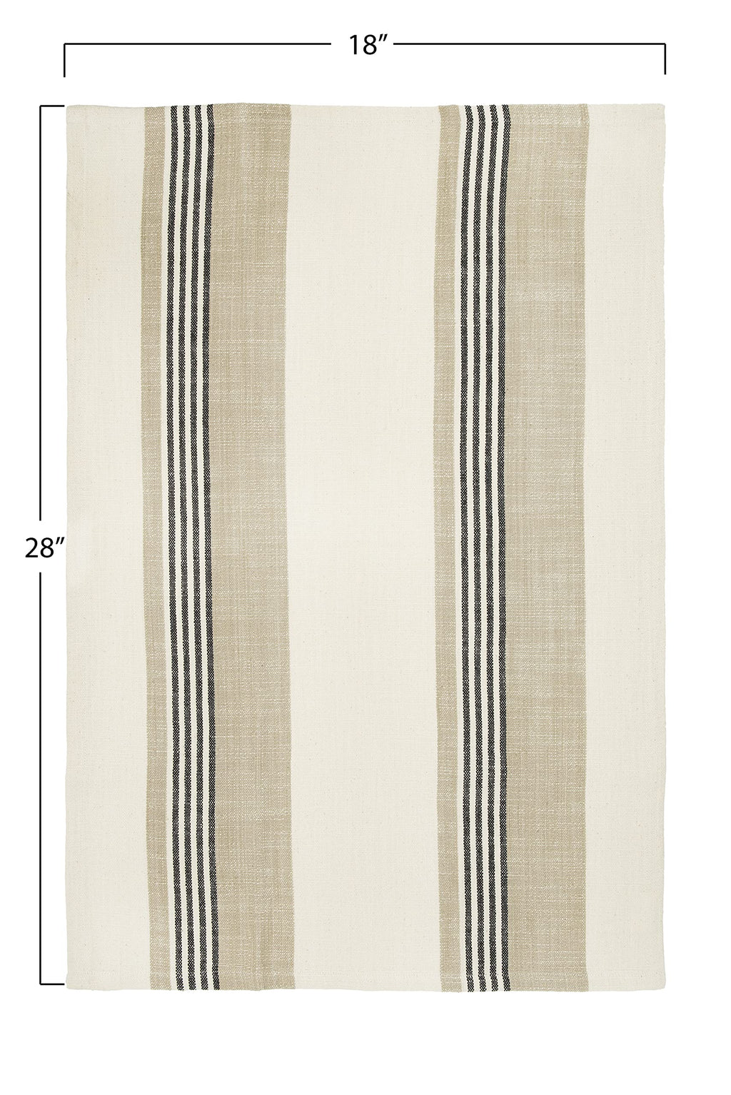 Creative Co-Op Tan & Grey Striped Cotton Tea Towels (Set Of 3 Pieces)