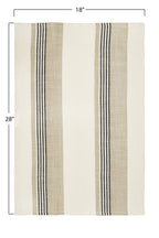 Creative Co-Op Tan & Grey Striped Cotton Tea Towels (Set Of 3 Pieces)