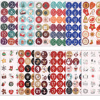 12 Sheets Christmas Advent Calendar Number Stickers, 1-24 Christmas Countdown Calendar Stickers for DIY Gifts Xmas Craft Christm
