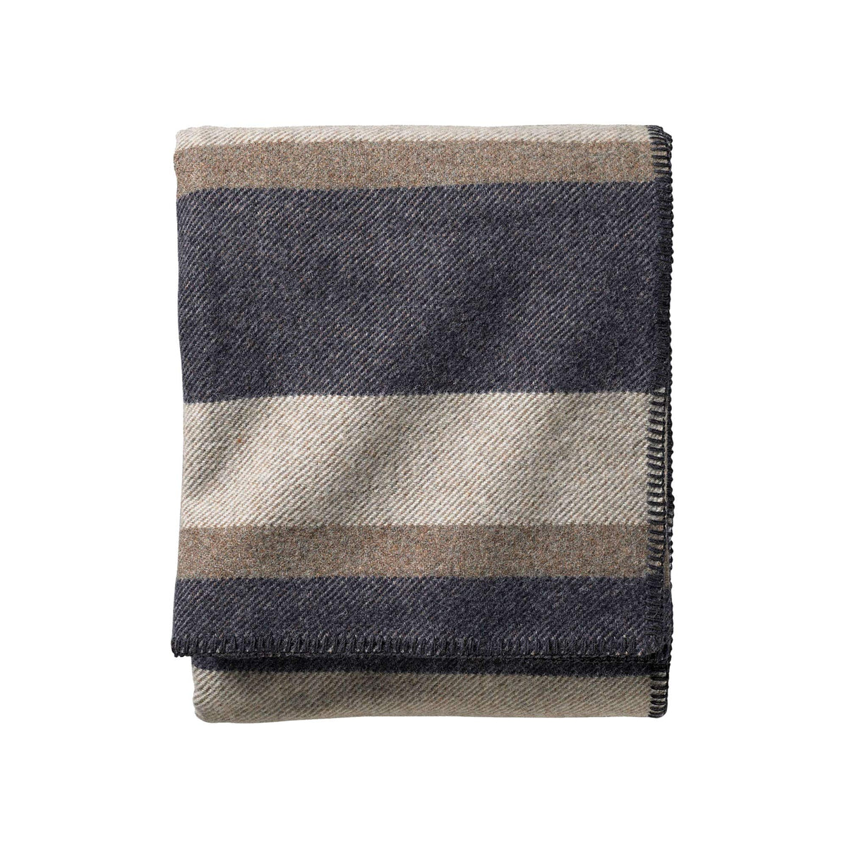 Pendleton, Eco-Wise Washable Wool Blanket, Midnight Navy Stripe, Queen