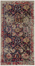 SAFAVIEH Monaco Collection Accent Rug - 22 x 4, Grey & Multi, Oriental Abstract Distressed Design, Non-Shedding & Easy Care, I