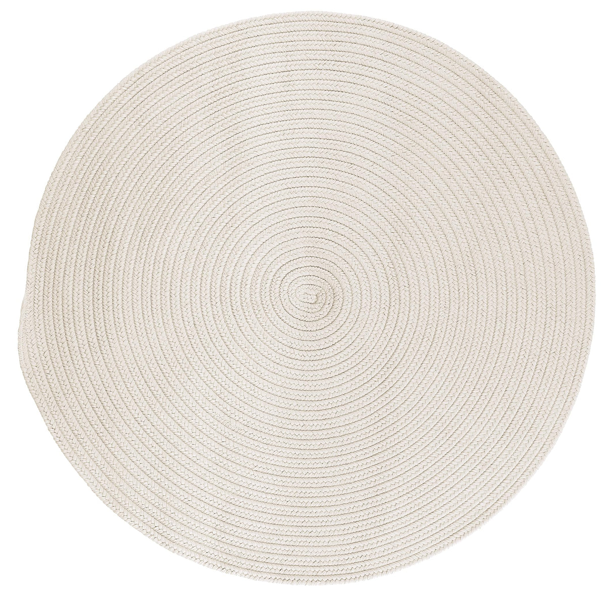 Boca Raton Polypropylene Braided Round Rug, 12X12, White