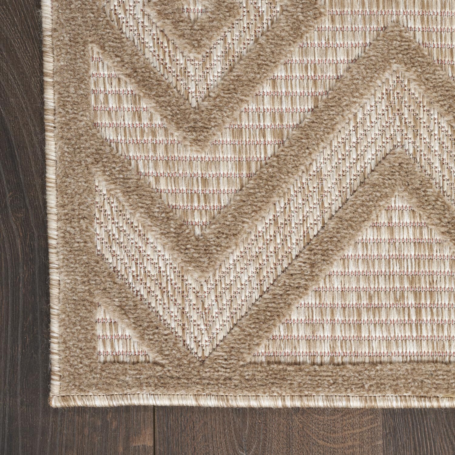 Nourison Versatile Indoor/Outdoor Natural Beige 8' X 10' Area Rug, Easy Cleaning, Non Shedding, Bed Room, Living Room, Dining Room, Deck, Backyard, Patio, High Traffic Area (8X10)