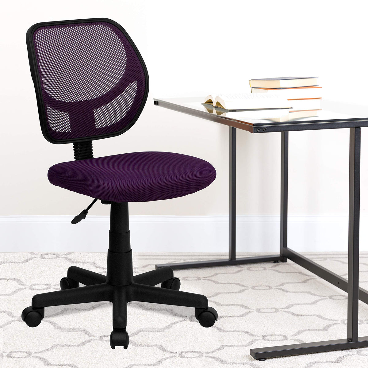 Flash Furniture Neri Low Back Purple Mesh Swivel Task Office Chair