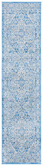 Safavieh Brentwood Collection Runner Rug - 2' X 14', Ivory & Navy, Medallion Distressed Design, Non-Shedding & Easy Care, Ideal