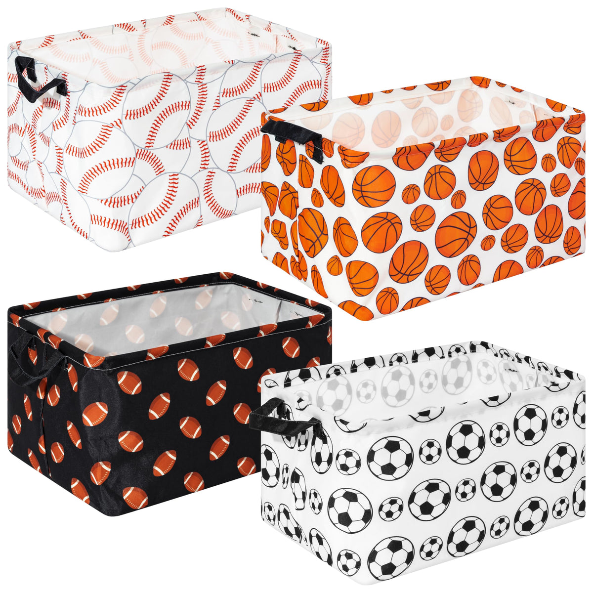 EYxsaxenk Sport Ball Storage Basket Bins Large Fabric Organizer with Handle