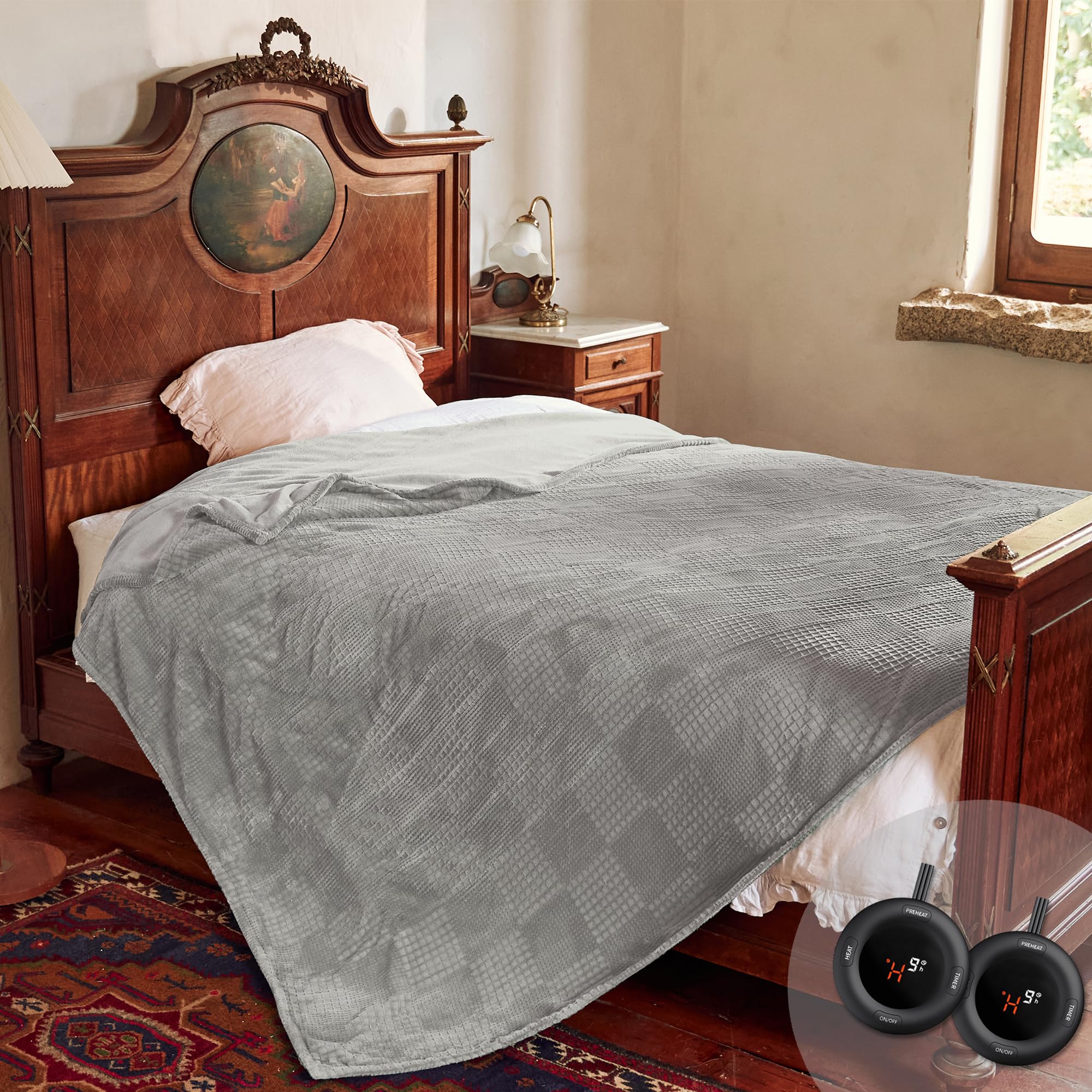 Electric Blanket Queen Size 84'X90' - Heated Blanket With Dual Control Fast Heating 10 Heating Levels & 10 Hours Auto Off,Etl