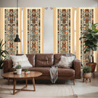 Ambesonne Southwestern Window Curtains Pack Of 2, Geometric Vertical Stripes With Ethnic And Tribal Inspirations, Lightweight Se