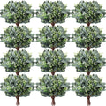 100 Pcs Eucalyptus Leaves Stems Artificial Eucalyptus Leaves Artificial Silver Dollar with White Seeds Grey Green Short Leaves F