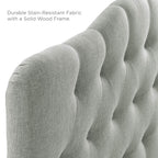 Modway Annabel Tufted Button Linen Fabric Upholstered Queen Headboard in Gray