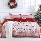Caromio Christmas Duvet Cover King, Reversible Printed Comforter Cover Set Christmas Holiday Decorative Bedding, Soft Microfiber