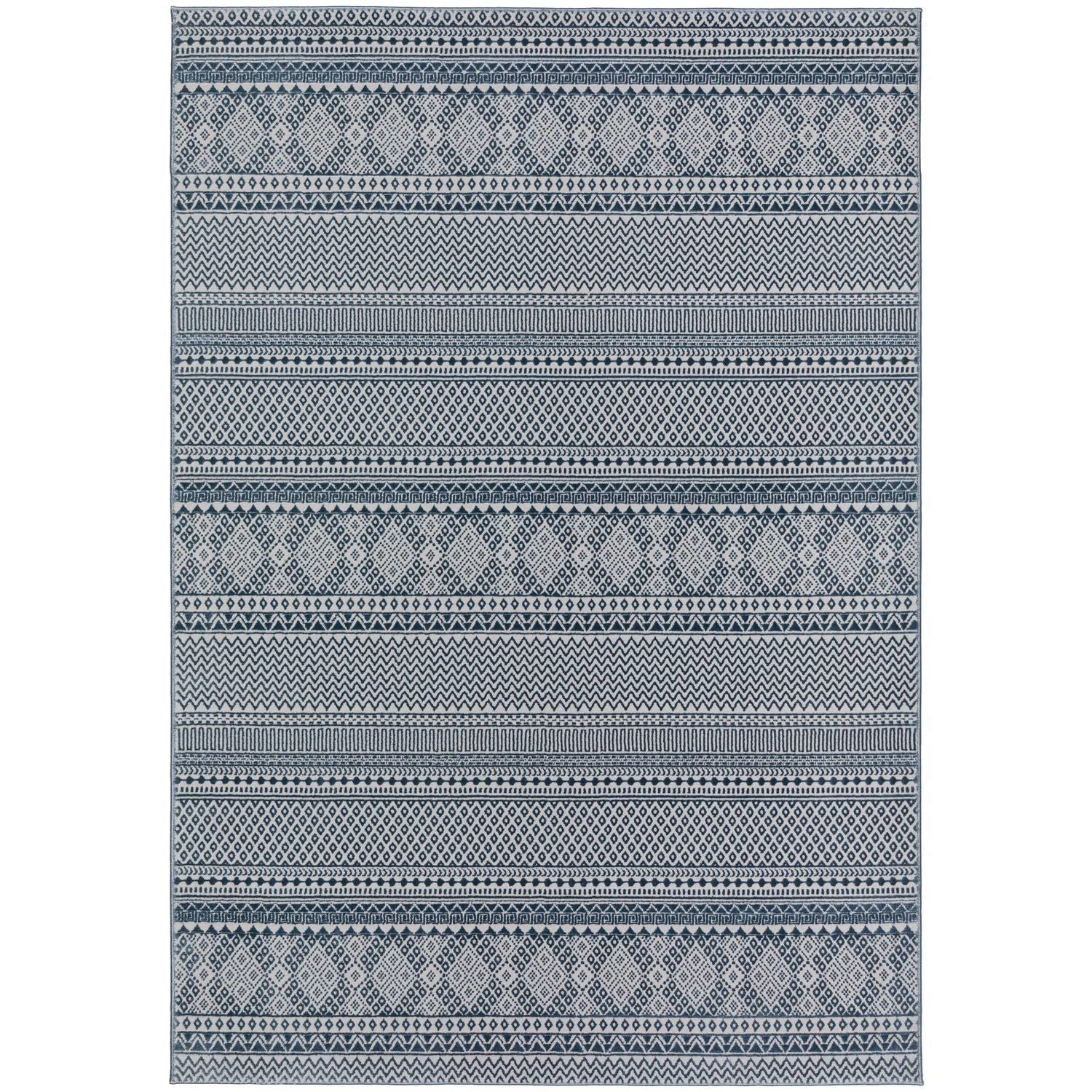 Rhodes Rr2 Blue Transitional Rug Rectangle 9' X 13'
