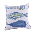 Levtex Home - Catalina - Decorative Pillow (20 X 20In.) - Fish Printed - Blues, Green, And White
