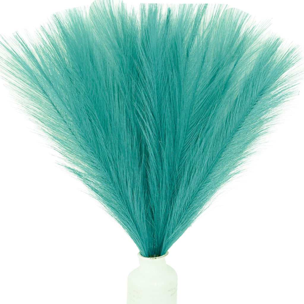 Mandy's 20pcs Teal Silk Pampas Grass Artificial Fake Flowers 18'' for Mother's Day Easter Home Kitchen Wedding Decorations Weddi