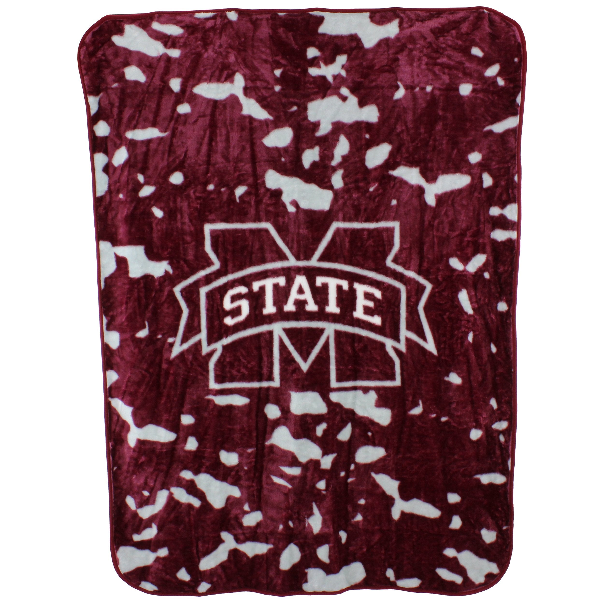 College Covers Everything Comfy Mississippi State Bulldogs Soft And Warm Huge Raschel Throw Blanket, 86' X 63'