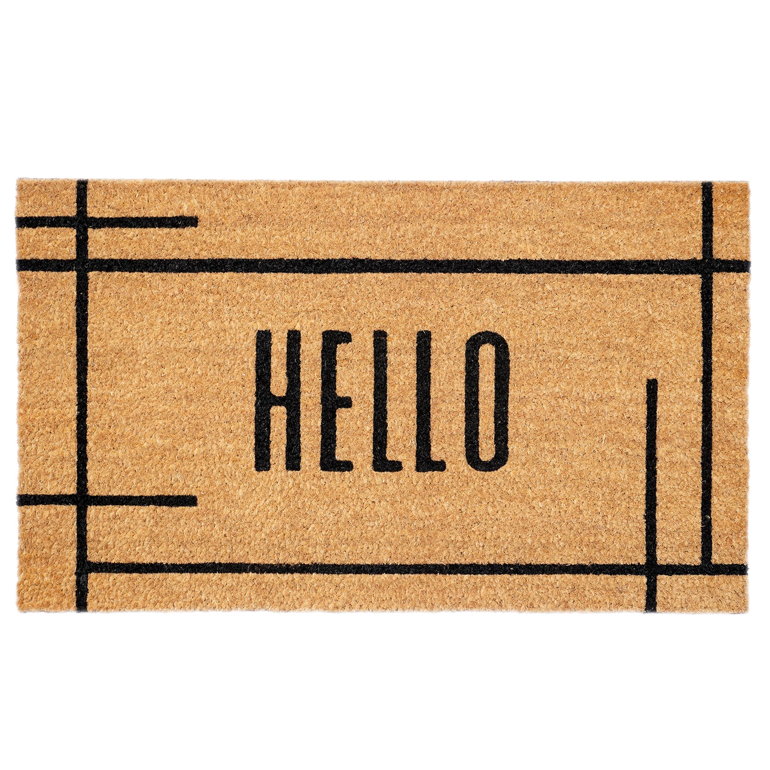 Calloway Mills 107402436 Modern Natural Hello Doormat 24' X 36' (24' X 36')