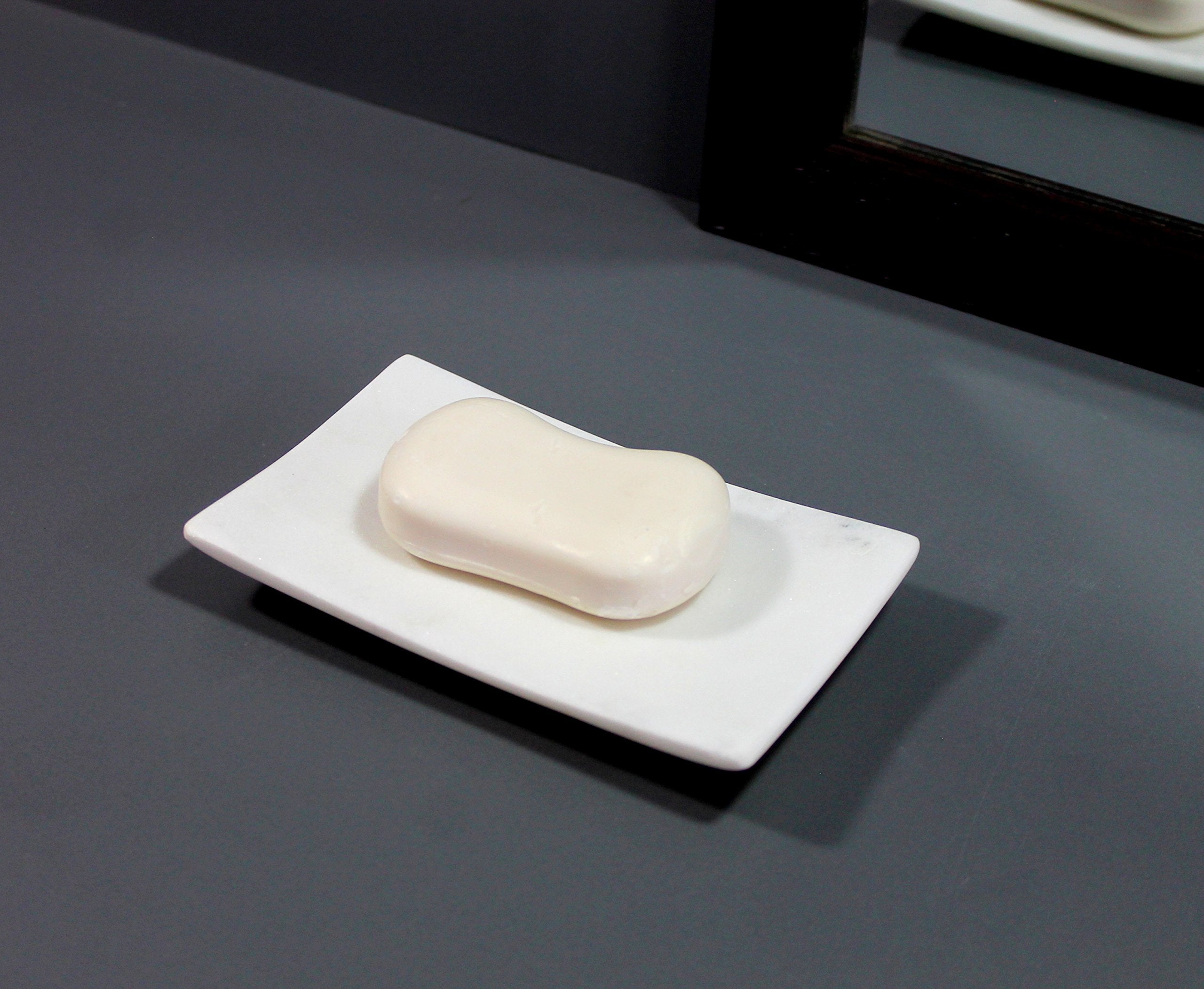 Kleo - Natural Marble Stone Soap Dish Bath Accessories For Bath, Tub Or Wash Basin