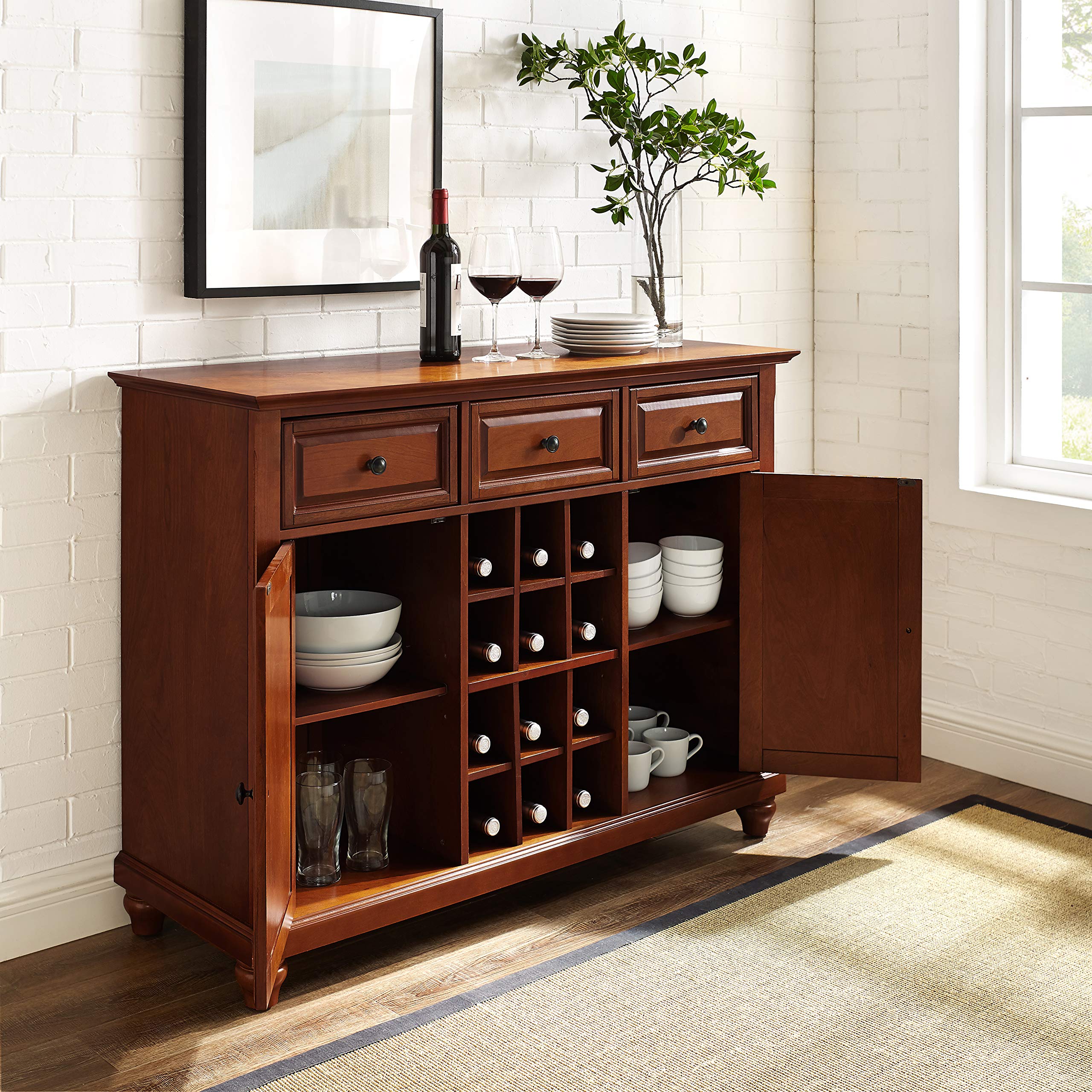 Crosley Furniture Cambridge Wine Buffet/Sideboard - Classic Cherry