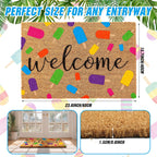 Ceenna Summer Welcome Doormat Ice Pop Coir Doormat With Non Slip Backing Summer Mat Front Porch Rugs For Home Entrance Anniversa