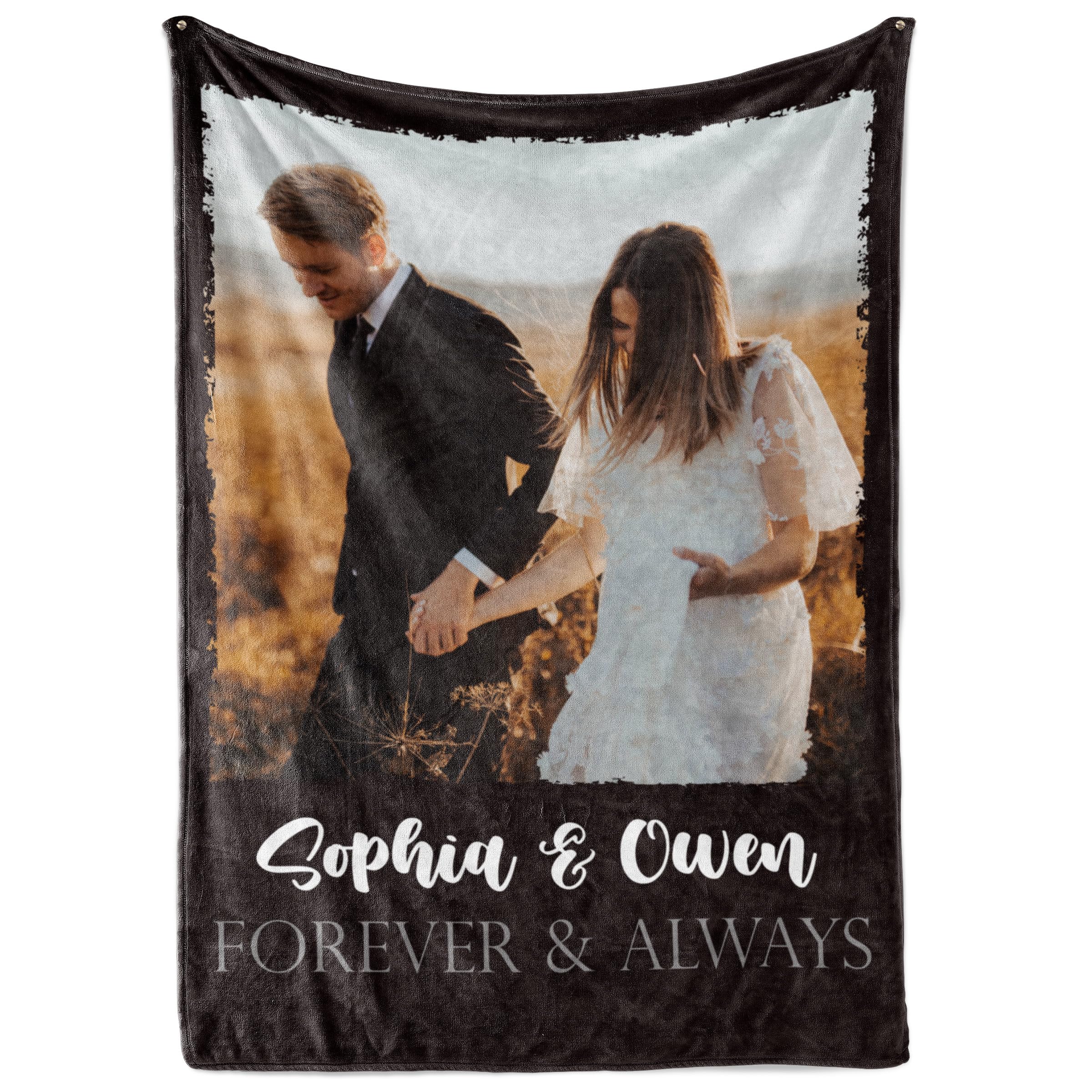 Ships Next Day, Custom Blanket With Picture And Text - Printed In Usa, Personalized Photo Blanket With Text (Fleece 50X60)