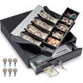 Volcora 13' Cash Register Drawer For Point Of Sale (Pos) System With Fully Removable 2 Tier Cash Tray, 4 Bill/5 Coin, 24V, Rj11