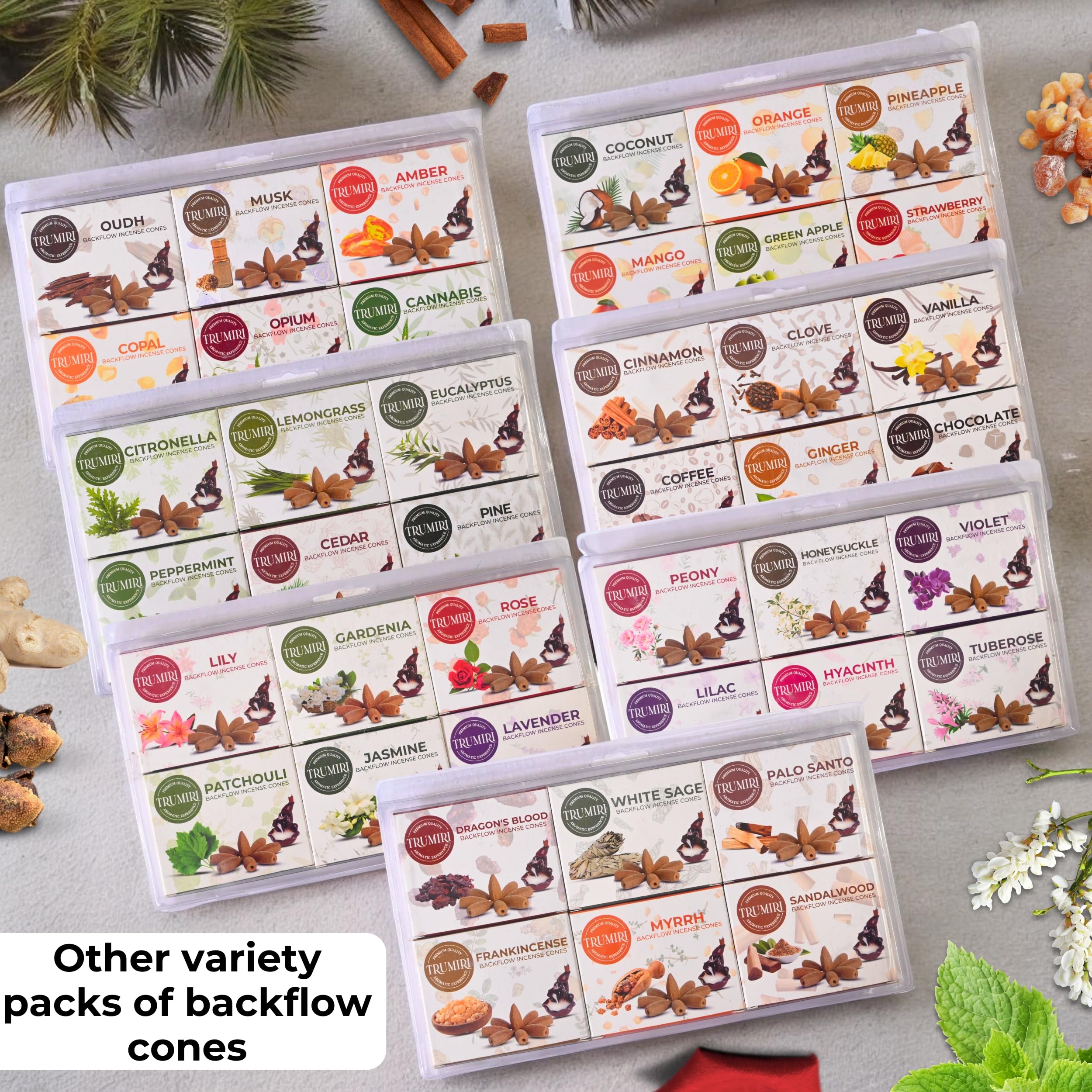 Blossom - Backflow Incense Cones For Waterfall - Scented Inscents-Cones - Peony, Lilac, Hyacinth, Tuberose, Honeysuckle, Violet