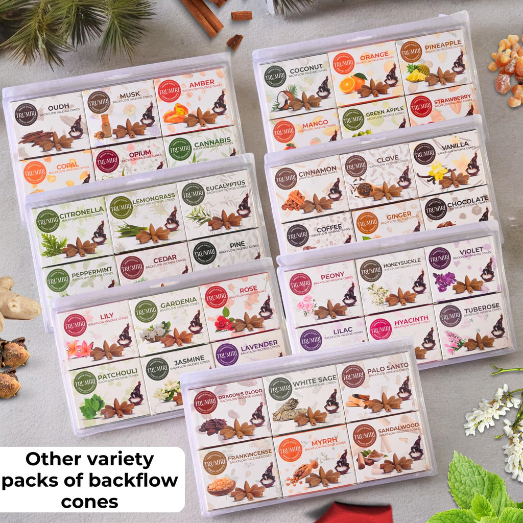 Exotic - Backflow Incense Cones For Waterfall - Scented Inscents-Cones - Copal, Amber, Musk, Oud - Insiensos Aromaticos - 6X10=6