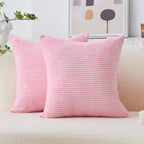 Home Brilliant 26X26 Pillow Covers For Couch Barbie Bed Decor Pink Soft Velvet Euro Pillow Shams For Sofa Parties, 26 Inches, 66