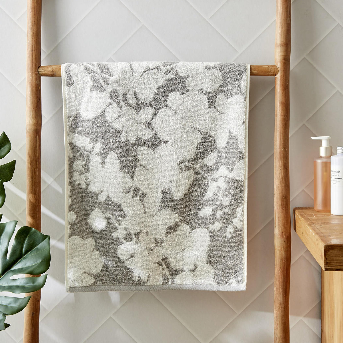 Home Centre Nova Ashfall Floral Cotton Jacquard Hand Towel  60x40cm