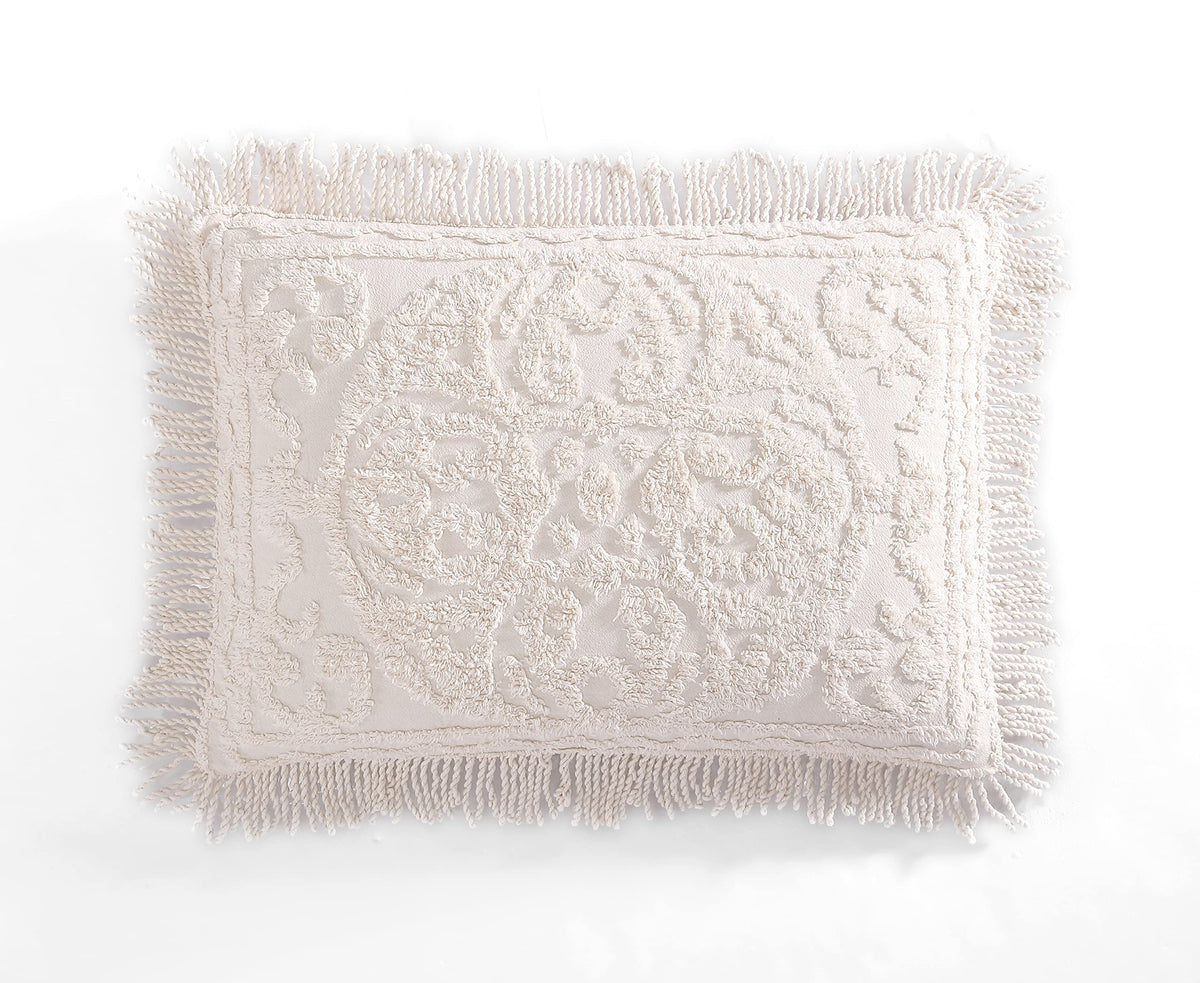 Beatrice Home Fashions Medallion Chenille, King Sham, Blush