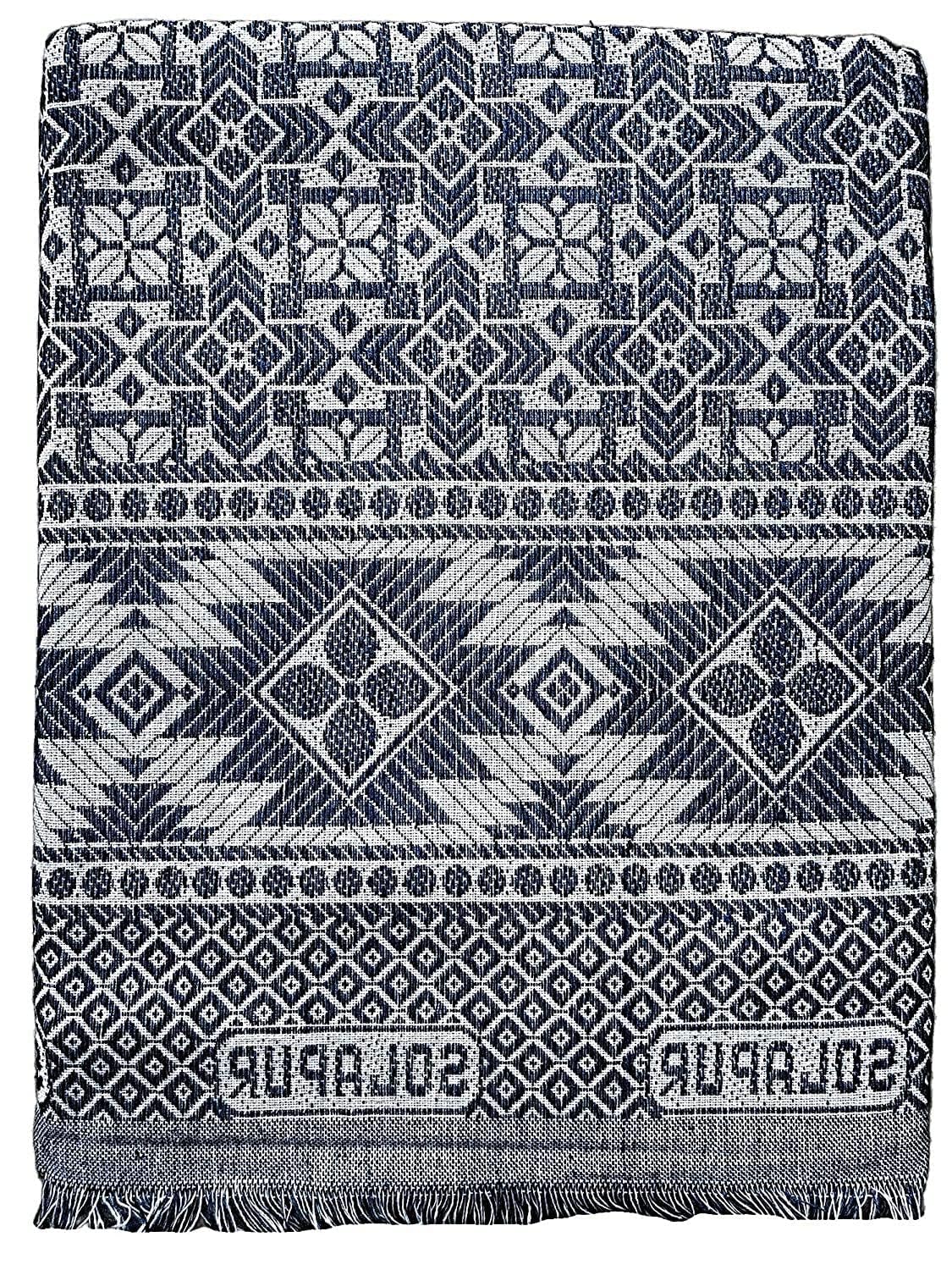 Solapur Chaddar Cotton Blanket, 5 X 7.5Ft, Blue, Durable