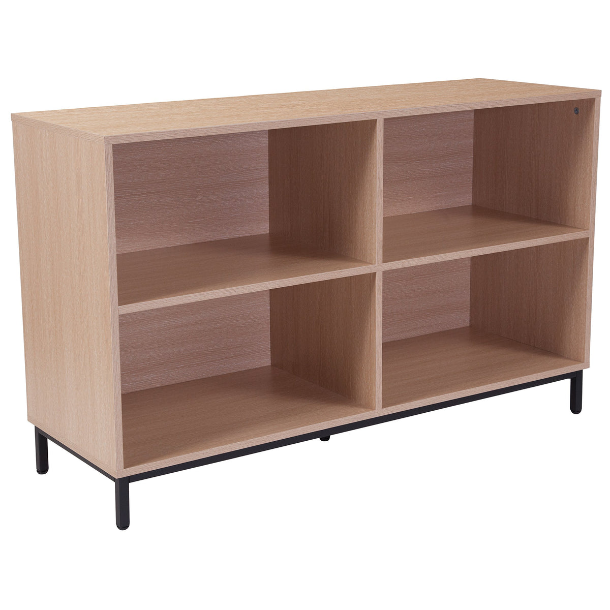 Flash Furniture Dudley 4 Shelf 29.5&quot;H Open Bookcase Storage In Oak Wood Grain Finish